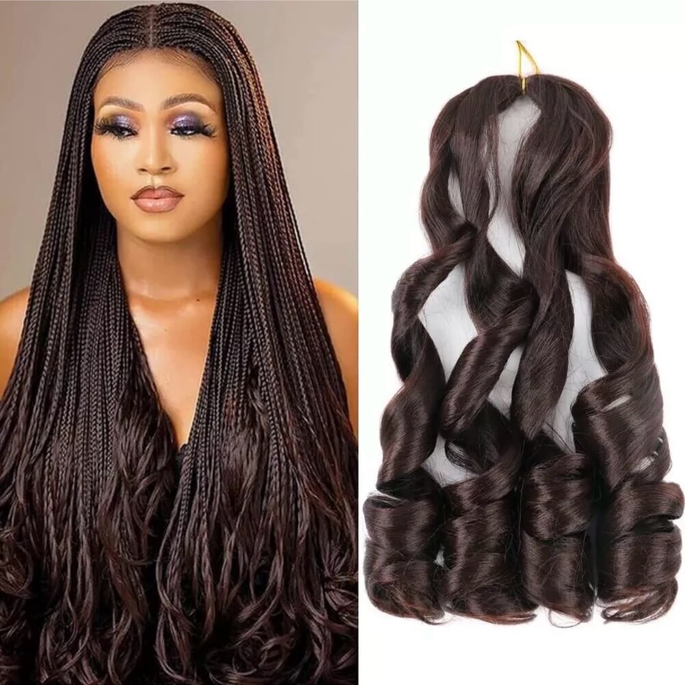 BelleShow French Curly Braiding Hair 8 Packs 22 Inch Spanish Curly